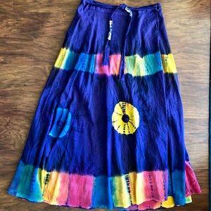 Vtg Tie Dye Wrap Skirt